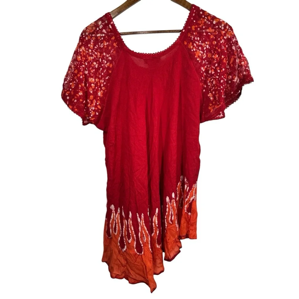 New Sakkas Tunic Top Women Plus Size Tie Dye Boho Blouse  Embroidered‎ - Picture 2 of 9